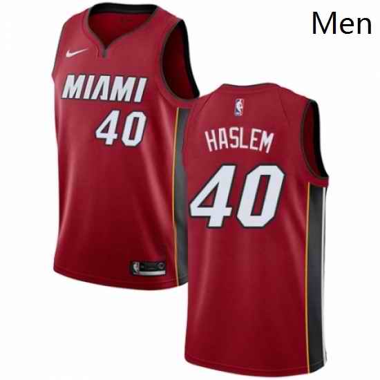 Mens Nike Miami Heat 40 Udonis Haslem Swingman Red NBA Jersey Statement Edition